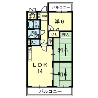 コアマンション室園台 C303号【3階】の間取り