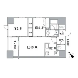 イニシア築地【7階】の間取り