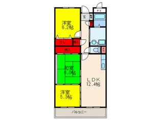 カ-ム淀川【3階】の間取り