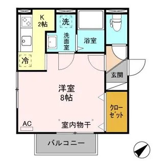 アルカディア中村【1階】の間取り
