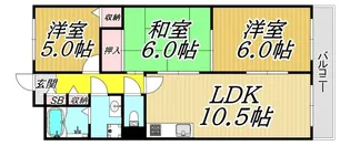 グランデール武庫之荘【2階】の間取り