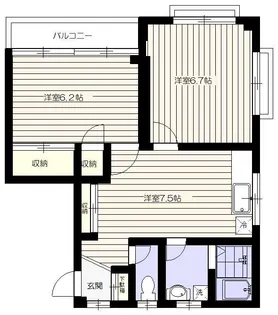 コーポナカガワ【2階】の間取り