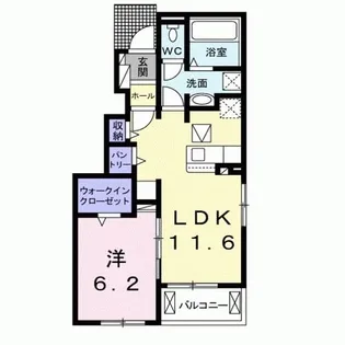 ル・ソレイユI【1階】の間取り