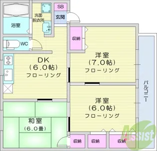 MKハイツC棟【2階】の間取り