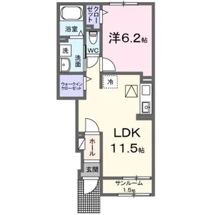 リアンA【1階】の間取り