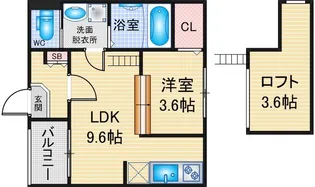 ハーモニーテラス松葉町V【1階】の間取り