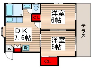コーポパーシモン【1階】の間取り