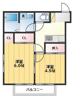 昭和コーポ越生【1階】の間取り
