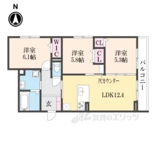 トリシア新庄【2階】の間取り