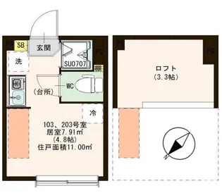 TNフォレスト北千住【1階】の間取り