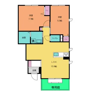 T’sメゾン A【1階】の間取り