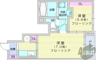 SunnyTownくわばらC【1階】の間取り