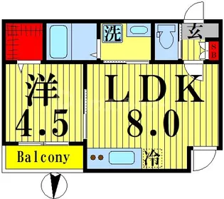 プランドール参番館【2階】の間取り