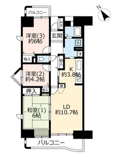 URアクティ北松戸【6階】の間取り