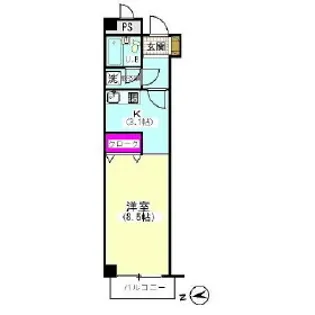 ライオンズマンション羽田【2階】の間取り