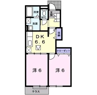 メゾン サンパティーク【1階】の間取り