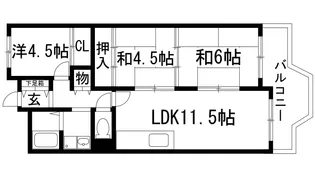 コープ野村宝塚【3階】の間取り