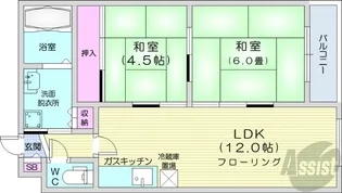 ラ・フォーレ山鼻【1階】の間取り