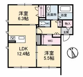 グランマスト ベレオ林町 A棟【1階】の間取り