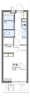 レオパレスVilla偕楽【2階】の間取り