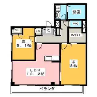 コート瑠璃京イースト【3階】の間取り