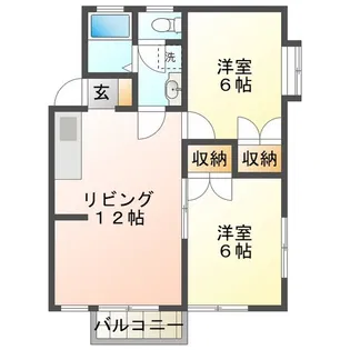 ハイツ秋桜【1階】の間取り