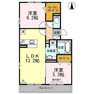 プルミエIII B棟【2階】の間取り