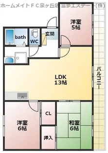 プレステージ大美野B【2階】の間取り