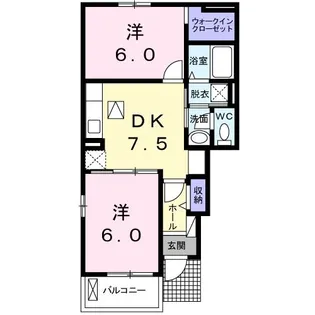 ラ・フォート・タケB【1階】の間取り
