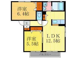 サントルモン中山B棟【1階】の間取り