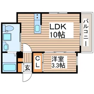 リヴェール旭ヶ丘【1階】の間取り