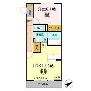 コスモパークC棟【2階】の間取り