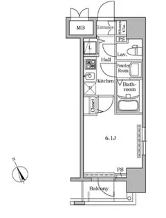 レジディア広尾II【4階】の間取り