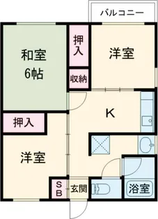 生井コーポA【1階】の間取り