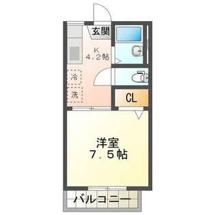 カーサ江島II A棟【2階】の間取り