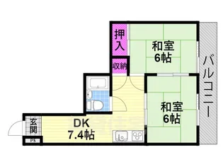 富尾ハイツ【4階】の間取り
