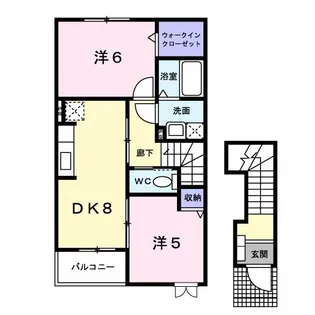 ヴィラ コーギII【2階】の間取り