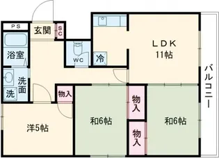 桜川レジデンス【1階】の間取り