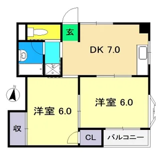 クレールセゾン I【2階】の間取り