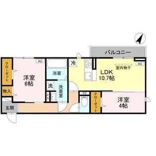 新潟県新潟市中央区幸西2【アパート】の間取り