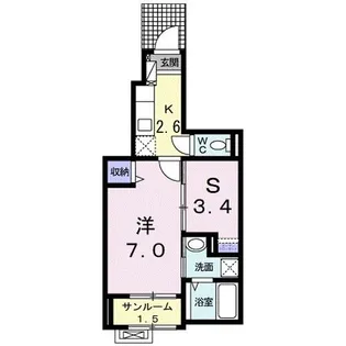 セブンヒルズサンライズ中島【1階】の間取り