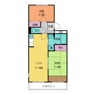 牛立曽七ハオス【1階】の間取り