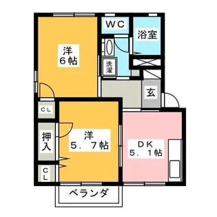 トレスディアスA【1階】の間取り