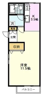 ヴェルテ奥西I【1階】の間取り