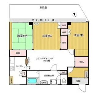 キャステル上福岡【1階】の間取り