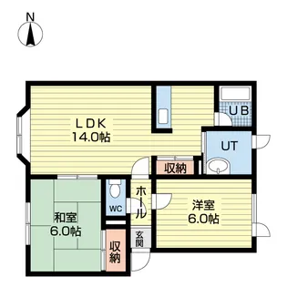 北海道北広島市朝日町6【アパート】の間取り