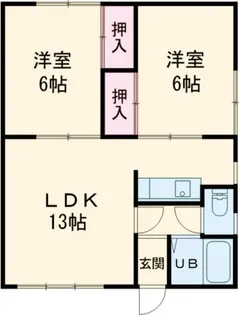 2LDKの間取り画像