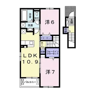 広島県福山市神辺町字徳田【アパート】の間取り