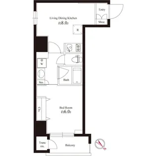 オリーブマンション荒川【8階】の間取り