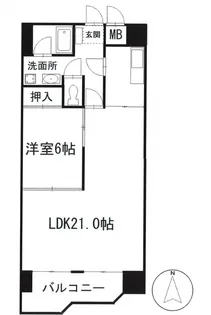 オーロラビル【6階】の間取り